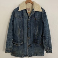 Vtg 70s Lee Storm Rider Sherpa Lined Denim Chore Jacket Fits Men M/L Ranch Barn