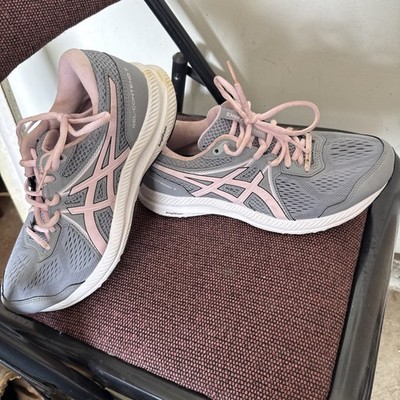 Asics Gel-Contend 7 Womens Running Shoes Grey Pink 1012A910 Wide Size 8.5