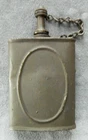 VINTAGE MILITARY ARMY FLASK W / CAP CHAIN WW2 OILER OIL CAN