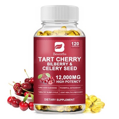 Tart Cherry Extract 120-600 Caps 12000 mg Strength 10:1 Extract Uric Acid