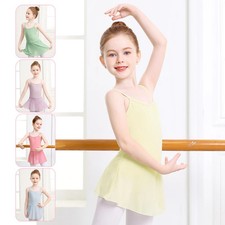 Girls Ballet Leotard Kid Dance Dress Dance V Back Sleeveless Ballet Dress