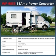 WF-9855, 55 Amp RV Power Converter for Lead-Acid Batteries, Compatible with W...