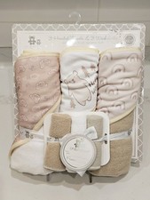 Cribmates Baby Hooded Towels Washcloths Set 6pc Bear Rainbow Gift New