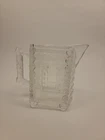 Vintage EAPG Central Pressed Clear Glass Log Cabin Creamer Syrup Milk Pitcher