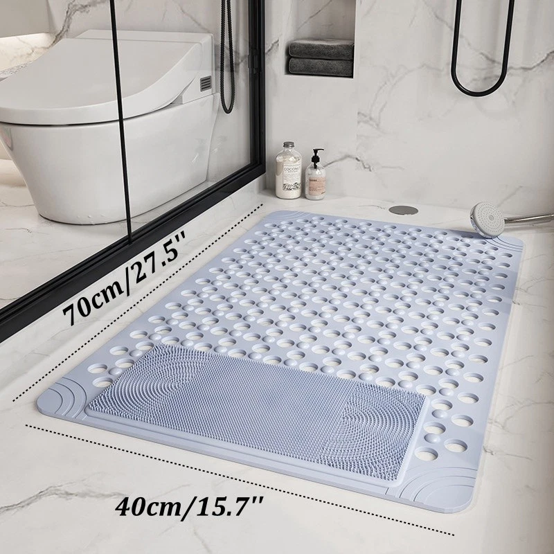 Alfombra de Ducha Alfombra de Bañera Antideslizante, Alfombra de Bañera con Ventosas de Drenaje Alfombra de Baño PVC Foto 2 de 4