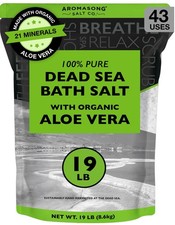 Dead Sea Salt with Organic Aloe Vera, Spa Bath Salts, 19 Lbs Fine Bulk reseal...