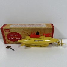 Sutcliffe Sea Wolf Atomic Submarine Tinplate Clockwork 1960/70 Key Boxed Working