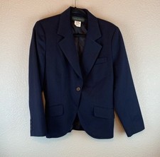 Harv  Bernard womens navy blue wool blazer sz 12 career office vintage workwear