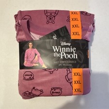 Disney Winnie the Pooh Silky Stretch Fleece Pajama Set Pink XXL