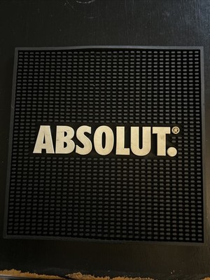 LARGE ABSOLUT VODKA RUBBER SPILL BAR MAT APPROXIMATELY 14 x14 !