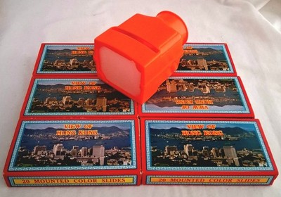 Vintage 1960's View Finder with 6 Boxes, Colored Slides of Hong Kong 120 Slides