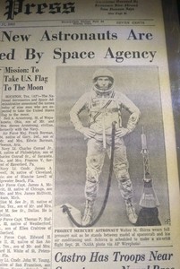 SEPT 17, 1962 NEWSPAPER PAGE #1530- WALLY SHIRRA SELECTED FOR NASA MOON MISSION 
