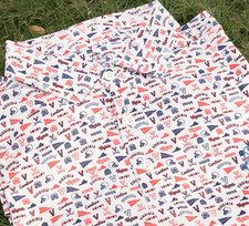 HOT SALE Rhoback Men s UVA Gameday Collegiate Polo White Admiral Navy Print