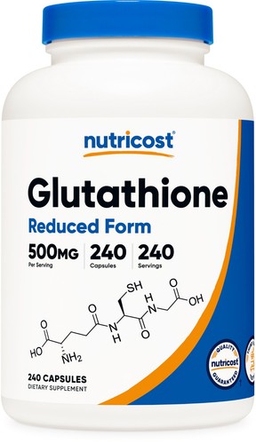 Nutricost Glutathione Capsules 500mg, 240 Capsules - Gluten Free, Non-GMO