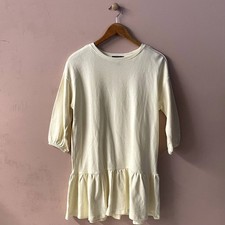 Forever 21 Cream French Terry Tunic Shirt Dress Size S NWT