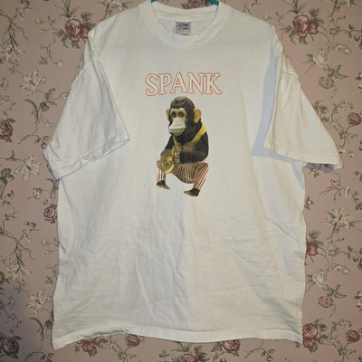 Vintage Spank The Monkey T Shirt Musical Jolly Chimp Novelty Sex 1990s Sz XXL