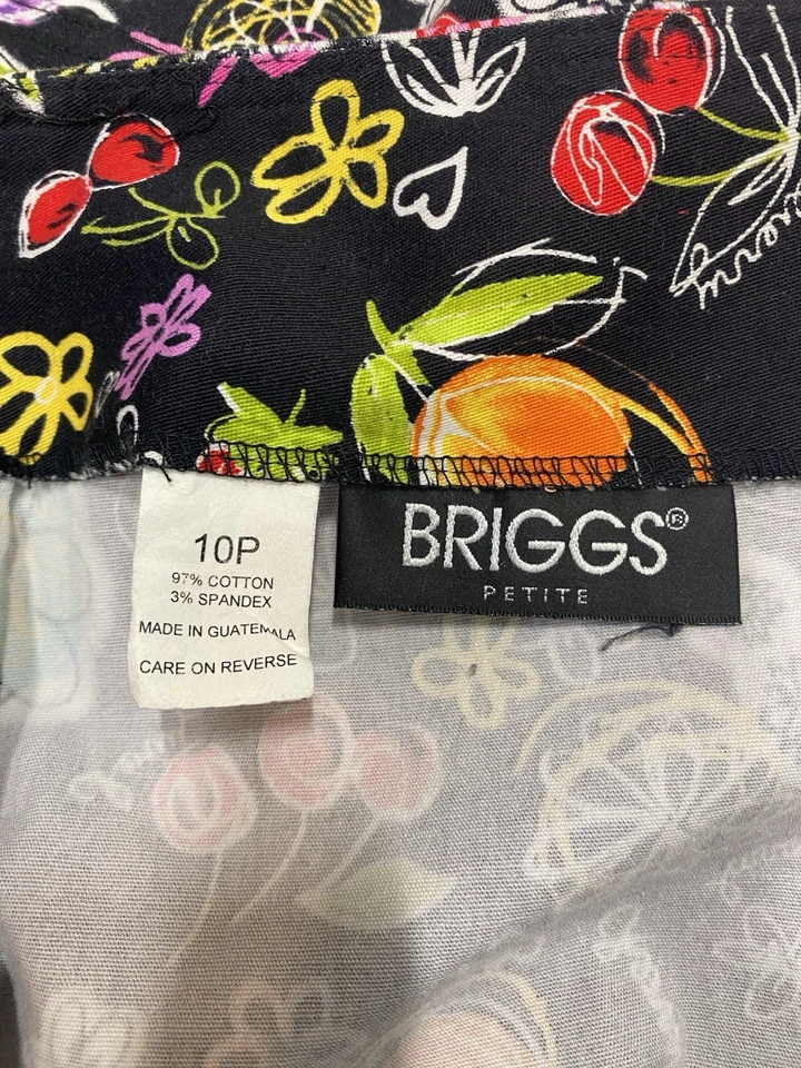 Falda Vintage Y2K MINI TALLA 10 PETITE Corta BRIGGS Tutti Frutal Floral Foto 2 de 4