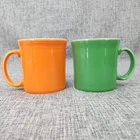 Fiesta Java Mug D Handle 12oz Meadow Green Retired Tangerine Orange Fiestaware
