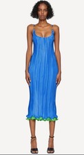 NEW Versace Blue Plisse Dress Size 40 Retails $1250
