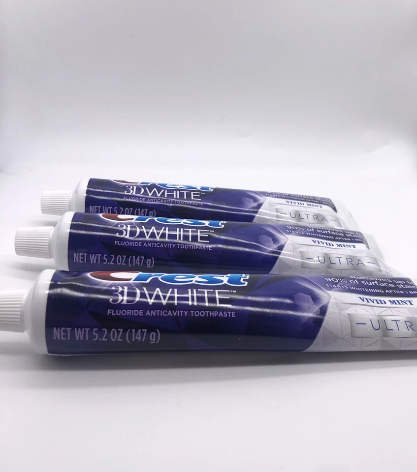 Pasta de dientes Crest 3D blanca ultra viva menta - paquete 3 (nueva, sin caja) Ref. 206 Foto 3 de 3