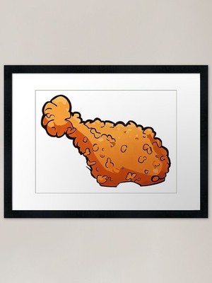Tasty Fried Chicken Leg Framed Art  Framed Wall Art Poster Canvas Print Picture