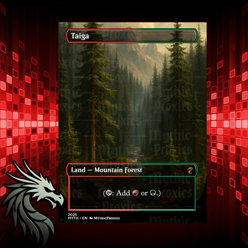 Taiga Dual Land High Quality Altered Art Custom Playtest Proxy Card