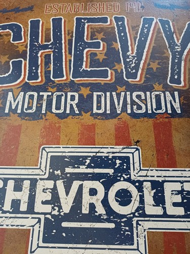Plaque métal CHEVROLET CHEVY - 40 x 30 cm déco USA - Photo 2 sur 2