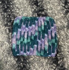 Handmade Toddler Youth 1-3 Years Old Purple  Blue Crochet Cat Ear Beanie