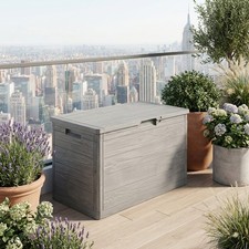 IPAE PROGARDEN Cassapanca contenitore Baule da esterno Resina 77x44x53 cm Grigio