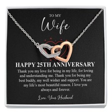 25th Anniversary Gift for Wife Jewelry 25 Year Wedding Anniversary