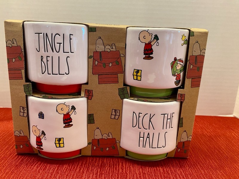 Rae Dunn Snoopy Peanuts Set Of Four Holiday Ramekins NWT FREE SHIPPING