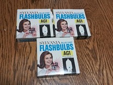 Vintage Sylvania AG1 Blue Dot Flashbulbs NEW 12 Bulbs Made in USA-3 Boxes