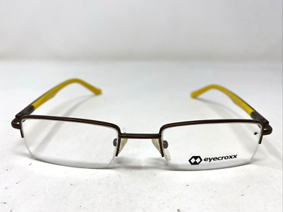 Eyecroxx EC3M348 Col.3 48-19-135 Coffee Brown Half Rim Eyeglasses Frame  G59