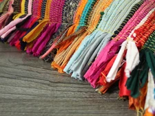 Yellow Chindi Rug- Cushion Cover, 26x26" square Pillows Cover Unfilled Pillows