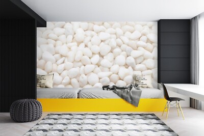 3D White Small Stones G6827 Wallpaper Wall Murals Removable Self-adhesive Honey