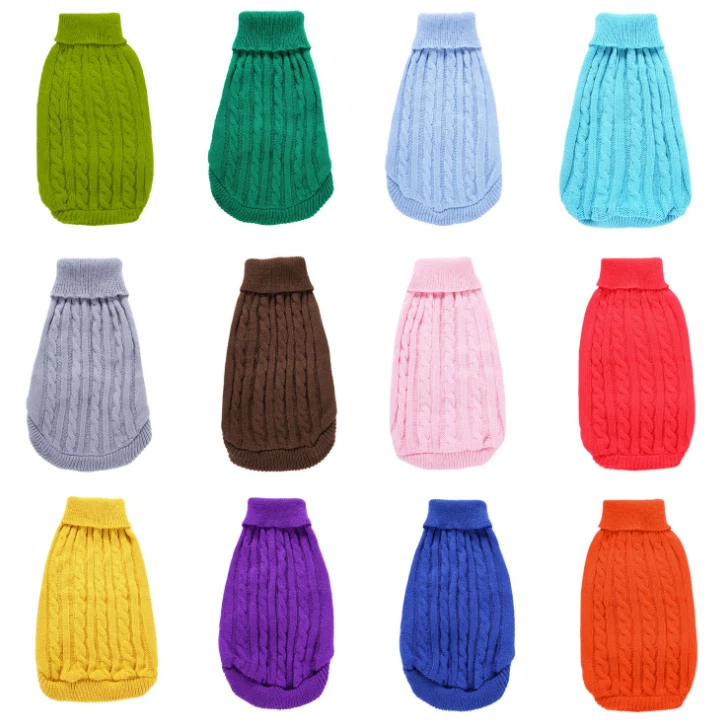 Winter Knitted Puppy Dog Jumper Sweater Pet Clothes for Small Dogs Dog Coat - Image 3 of 4