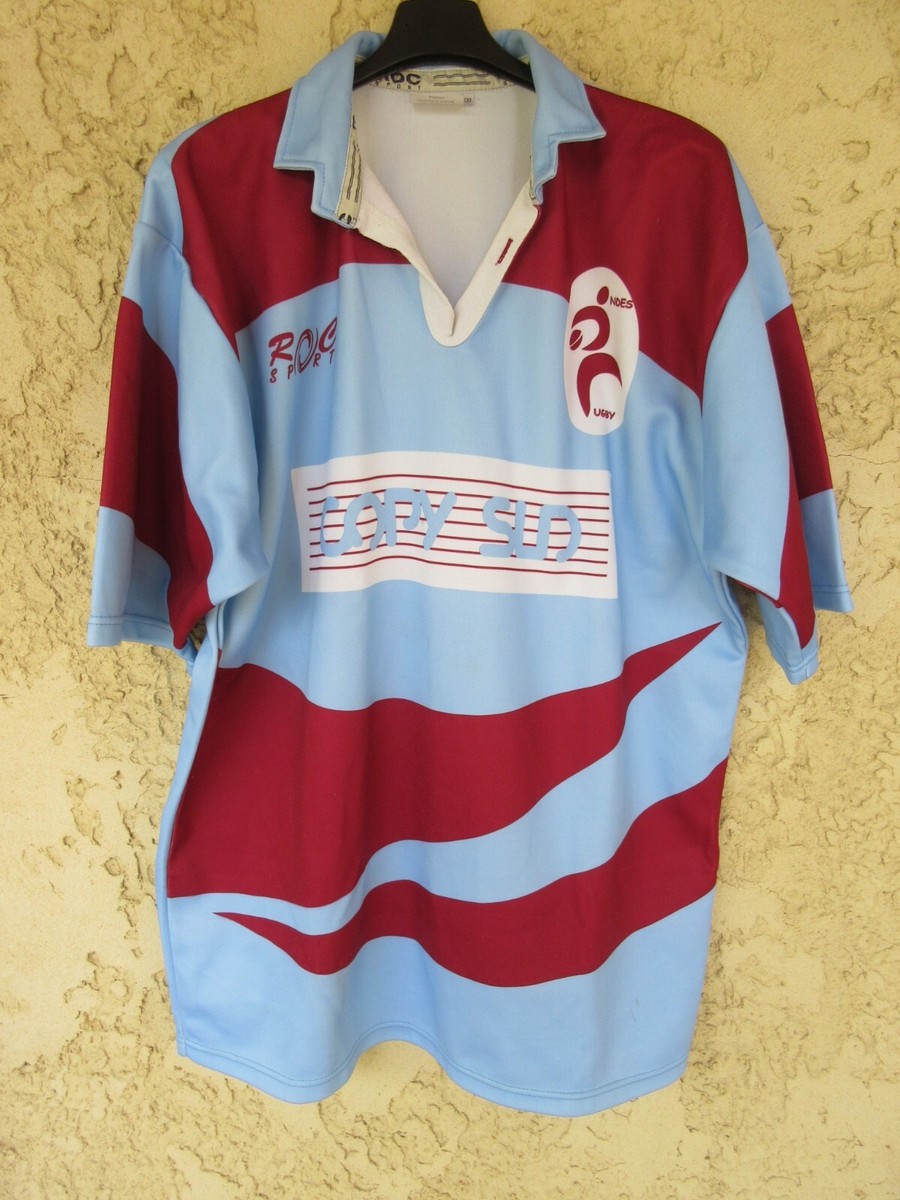 Maillot De Rugby Vintage Ondes N°19 - Roc Sport - Taille XXL - Bleu