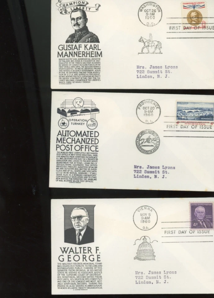 us stamps CS Anderson Cachets fdc 72  set b (ip - Image 2 of 4