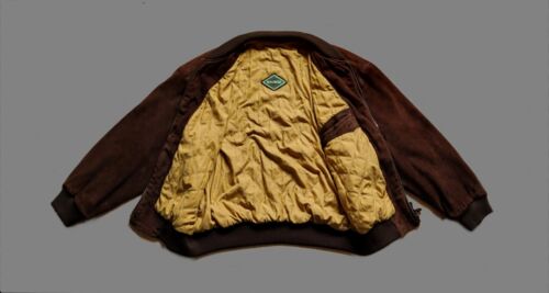Vintage HUGO Boss Lederjacke 1989 L XL Ziegenleder Velours Dunkelbraun Italy - Bild 8 von 13