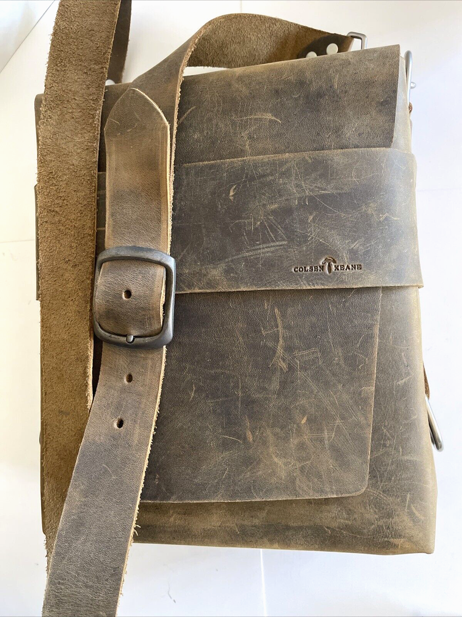 Colsen Keane Natural Thick Leather Traveler Bag / Satchel  