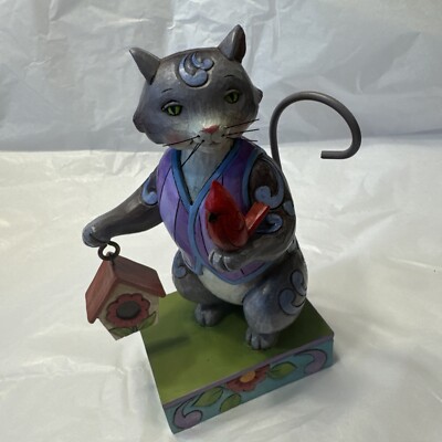 Signed Jim Shore Heartwood Creek: Love Creatures Great and Small Cat and Bird