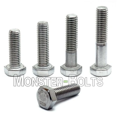 MONSTERBOLTS M5 Hex Cap Bolts / Screws, A2 Stainless Steel, 0.80 Coarse DIN 933 931 Tap 18-8