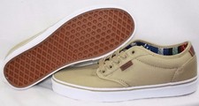 Mens Vans Atwood Deluxe Khaki White Casual Off The Wall Sneakers Shoes