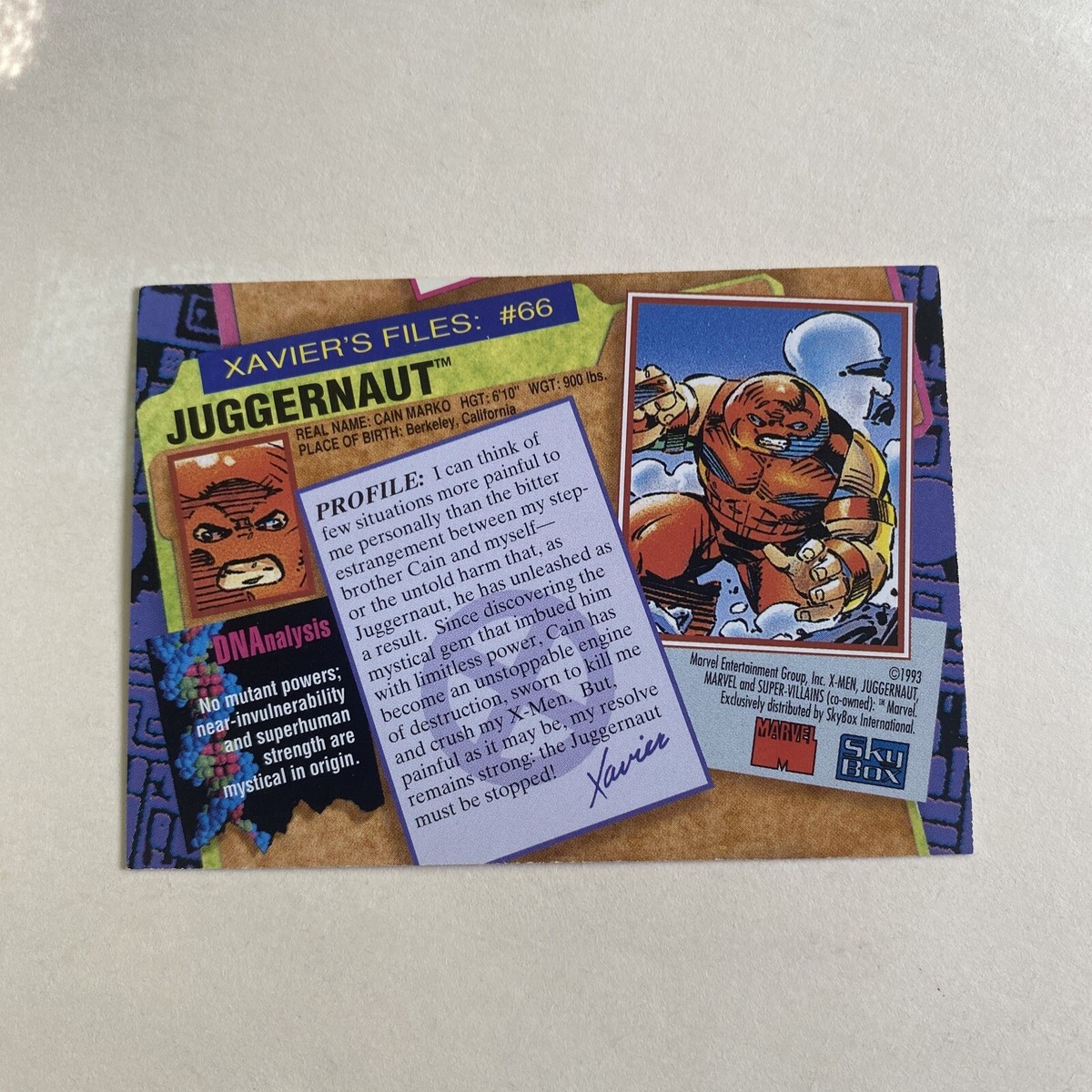 juggernaut CD4枚 1993 X-Men Series 2 # 66 Juggernaut | eBay