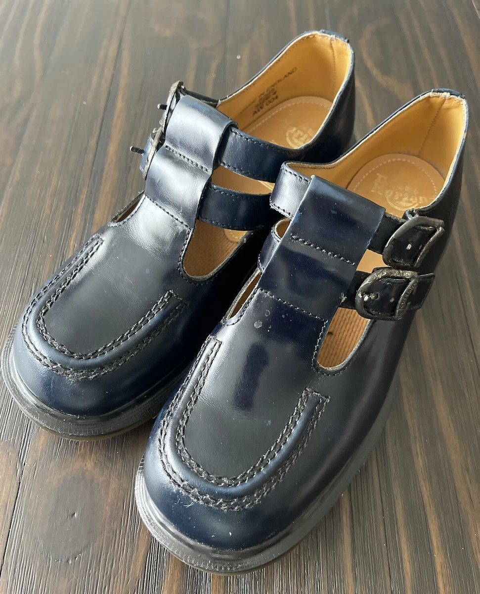 Vintage Mary Jane Doc Dr. Martens Navy Blue Size 6.5 Made In England