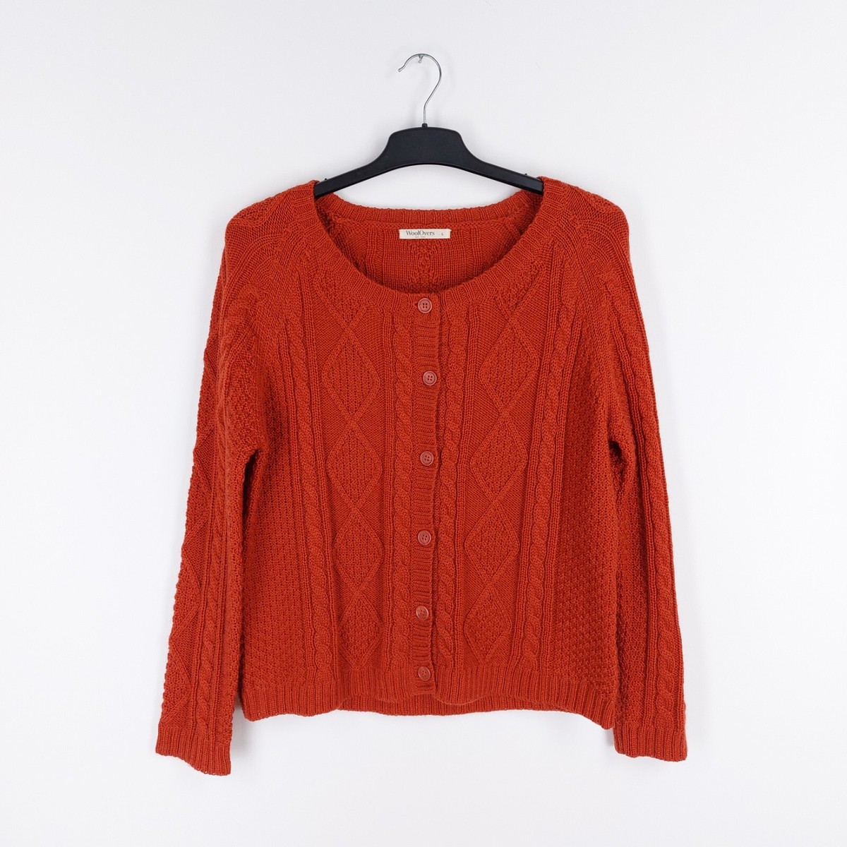 Cardigan Pattern Burnt Orange Plus Size Sweater Woolovers