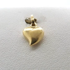 Solid 18k Gold Puffy Heart Charm Pendant Italy 750 Hollow New