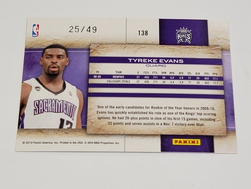 2009-10 Panini Studio Tyreke Evans /49 - Picture 2 of 2