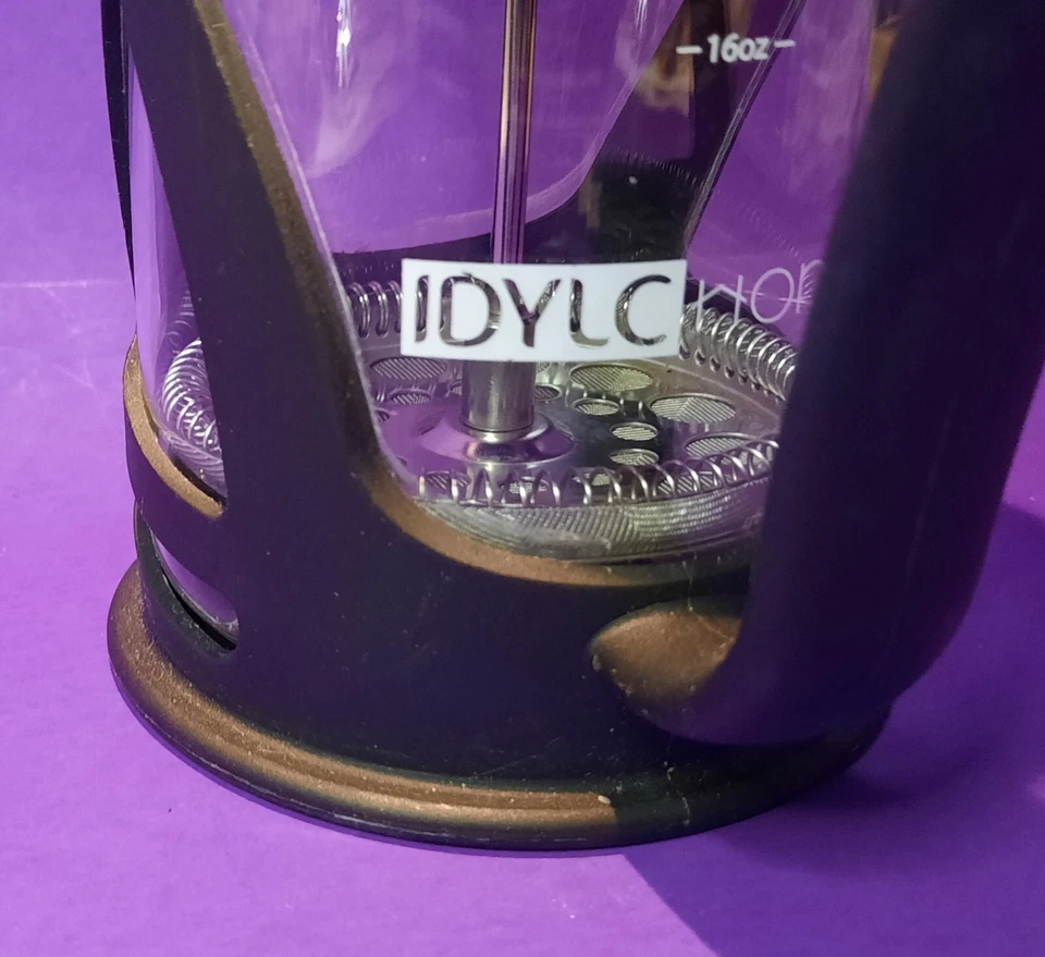 ☕️ Idylc Home Kona Prensa Francesa 4 Tazas Cafetera Vidrio Plástico Negro  Foto 2 de 4