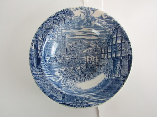Vintage Wedgwood Small Blue Tunstall Avon Cottage Enoch Dishes Set Of Six - Picture 8 of 14